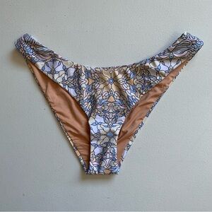 J Crew Medium Pastel Kaleidoscope Curved Waist Cheeky Bikini Bottom Swimwear NWT